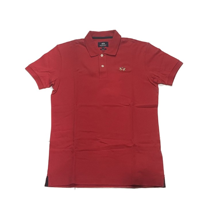 La Martina  Polo da Uomo Rossa Logo ricamato nella parte anteriore