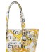 Versace Jeans Couture Borsa a Spalla da Donna Bianca con stampa Baroque all over, due fibbie logate 