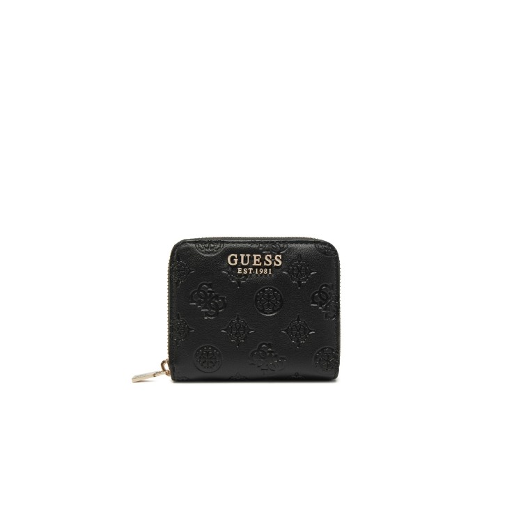 GUESS GERTY PORTAFOGLIO PICCOLO NERO LOGO ALL-OVER IMPRESSO