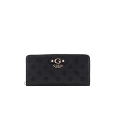 GUESS GERTY PORTAFOGLIO GRANDE NERO LOGO ALL-OVER IMPRESSO