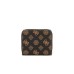 GUESS LAUREL PORTAFOGLIO PICCOLO MOCHA CON LOGO ALL-OVER A CONTRASTO