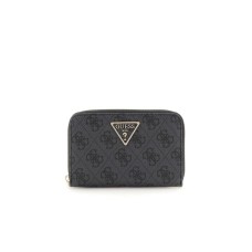 GUESS LAUREL PORTAFOGLIO MEDIO NERO CON LOGO ALL-OVER 4G