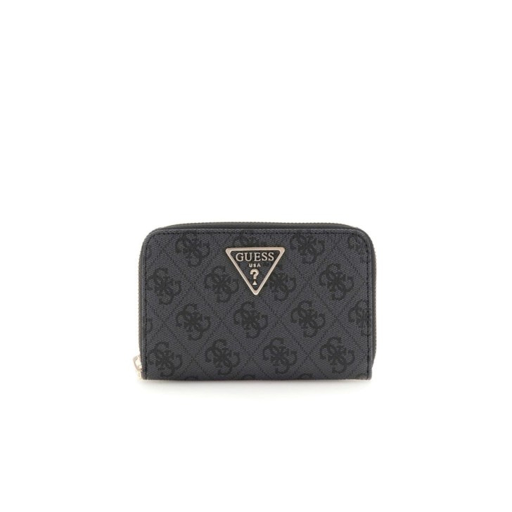 GUESS LAUREL PORTAFOGLIO MEDIO NERO CON LOGO ALL-OVER 4G