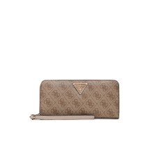 GUESS LAUREL PORTAFOGLIO GRANDE MARRONE LOGO ALL-OVER