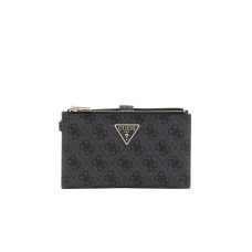 GUESS PORTAFOGLIO LAUREL NERO LOGO ALL-OVER