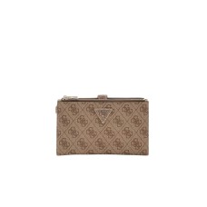 GUESS PORTAFOGLIO LAUREL BEIGE LOGO ALL-OVER 