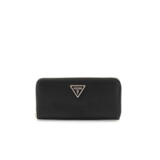 GUESS LAUREL PORTAFOGLIO GRANDE NERO IN PELLE MARTELLATA