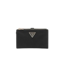 GUESS PORTAFOGLIO LAUREL NERO IN SAFFIANO