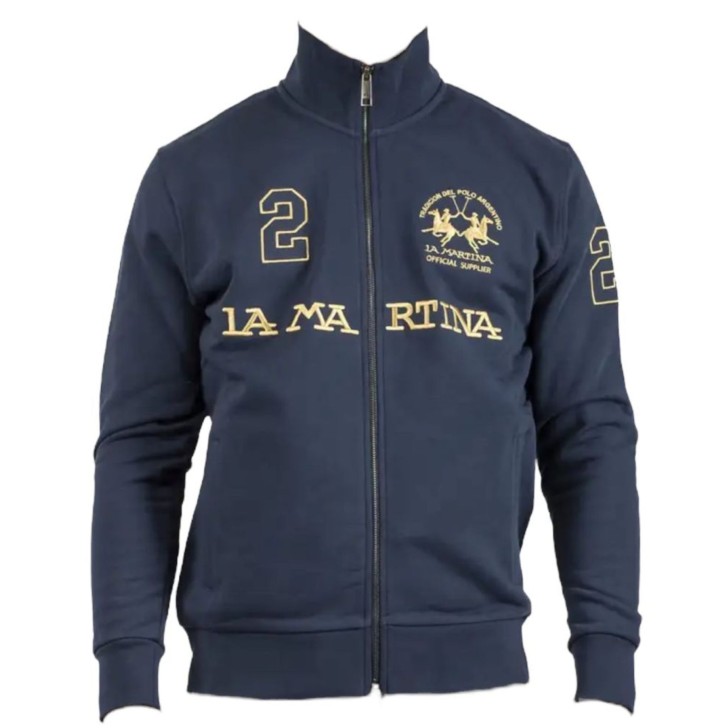 La Martina  Felpa blu da uomo con logo