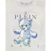 Philipp Plein T-shirt a manica corta bianca in cotone con logo PLEIN BABY e orsetto TEDDY 