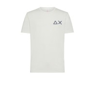  SUN68 T-SHIRT IN COTONE A MANICA CORTA WHITE CON LOGO SUN68 BLUE 