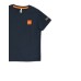 SUN68 T-SHIRT IN COTONE A MANICA CORTA NAVY BLUE CON PATCH ORANGE FLUO CON LOGO SUN68 WHITE