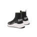Pollini Sneakers a calza nera con inserti neri con stampa Heritage