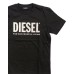 Diesel  T-shirt a girocollo nera con logo lettering 