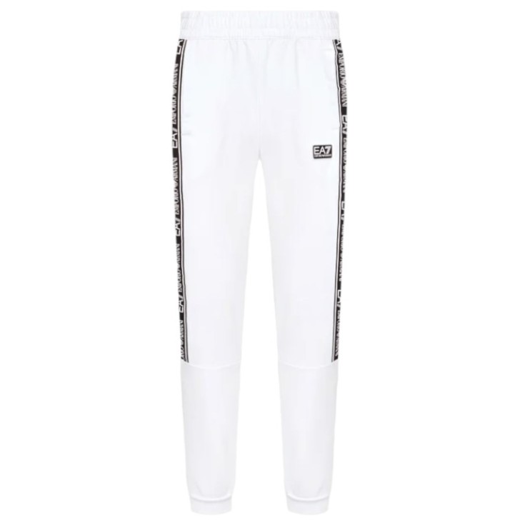 EA7 Emporio Armani Pantalone Bianco da Uomo con banda a contrasto 