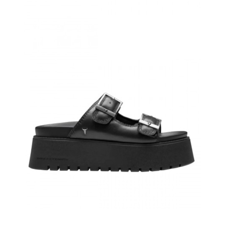 WINDSORSMITH SANDALO TWILIGHT BLACK SOFT IN LEATHER CON PLATFORM 