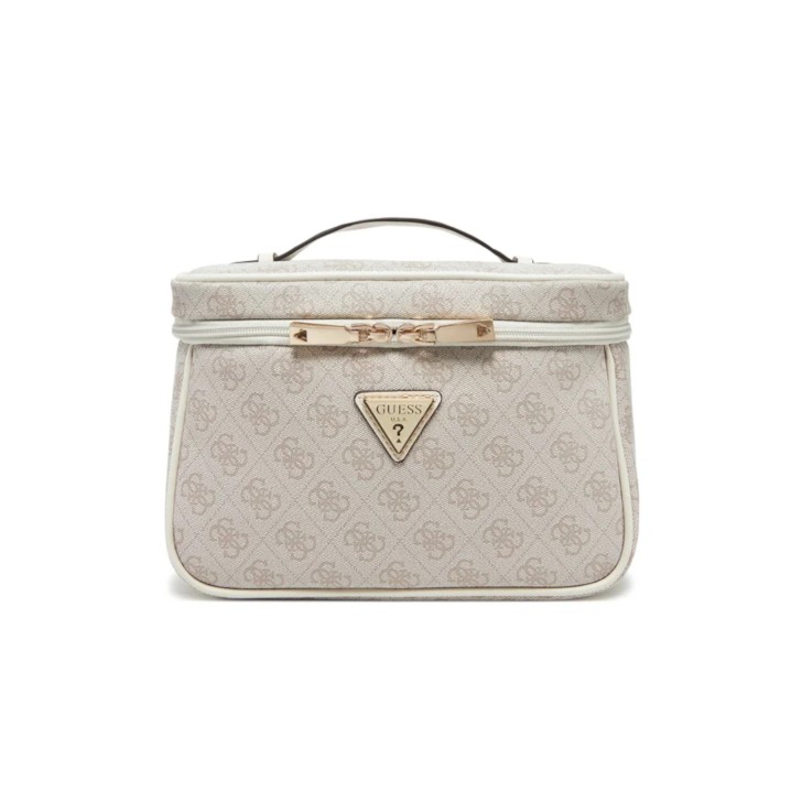 GUESS JESCO BEAUTY CASE DA VIAGGIO ROSA 4G LOGO ALL-OVER A CONTRASTO