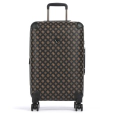 GUESS WILDER VALIGIA TROLLEY MEDIO MARRONE CON LOGO ALL-OVER