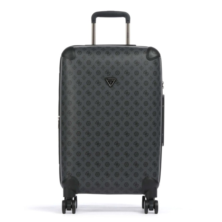 GUESS WILDER VALIGIA TROLLEY MEDIO NERO CON LOGO ALL-OVER