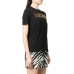 Just Cavalli T-shirt nera in jersey di cotone a manica corta con logo JUST CAVALLI oro