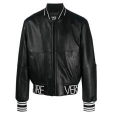 Versace Jeans Couture Giacca Bomber da Uomo nera in pelle