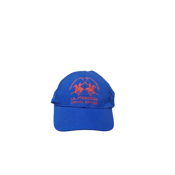 La Martina cappello da baseball logo ricamato a rilievo con contrasto arancione