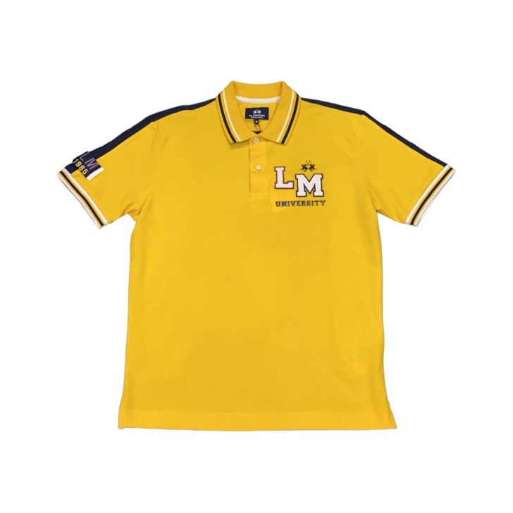 La Martina Polo da Uomo Gialla Logo a contrasto 