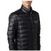 Ea7 Emporio Armani giubbotto nero con logo oro nella parte antreriore