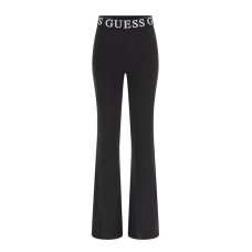 Guess Pantalone nero svasato con banda logata