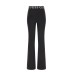 Guess Pantalone nero svasato con banda logata