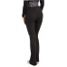 Guess Pantalone nero svasato con banda logata