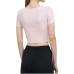 Guess crop top rosa con mini logo