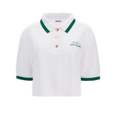Guess polo a maniche corte bianca con inserti verdi