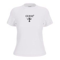 GUESS T-SHIRT COLETTE BIANCA LOGO A CONTRASTO