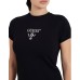 GUESS T-SHIRT COLETTE NERA LOGO A CONTRASTO 