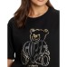 GUESS T-SHIRT NERA CON ORSO E LOGO STRASS