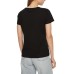 GUESS T-SHIRT MARGOT NERA LOGO LETTERING ARGENTO