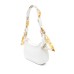 Versace Jeans Couture BORSA A SPALLA HOBO BIANCA CON FOULARD CON STAMPA ALL OVER E TRACOLLA REGOLABILE ESTRAIBILE