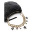 Versace Jeans Couture BORSA HOBO BLACK CON LOGO STELLE ALL OVER, CATENA DORATA CON PENDENTI E TRACOLLA