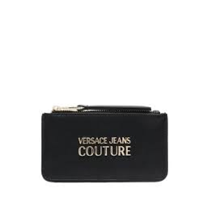 Versace Jeans Couture PORTACARTE NERO CON LOGO LETTERING 