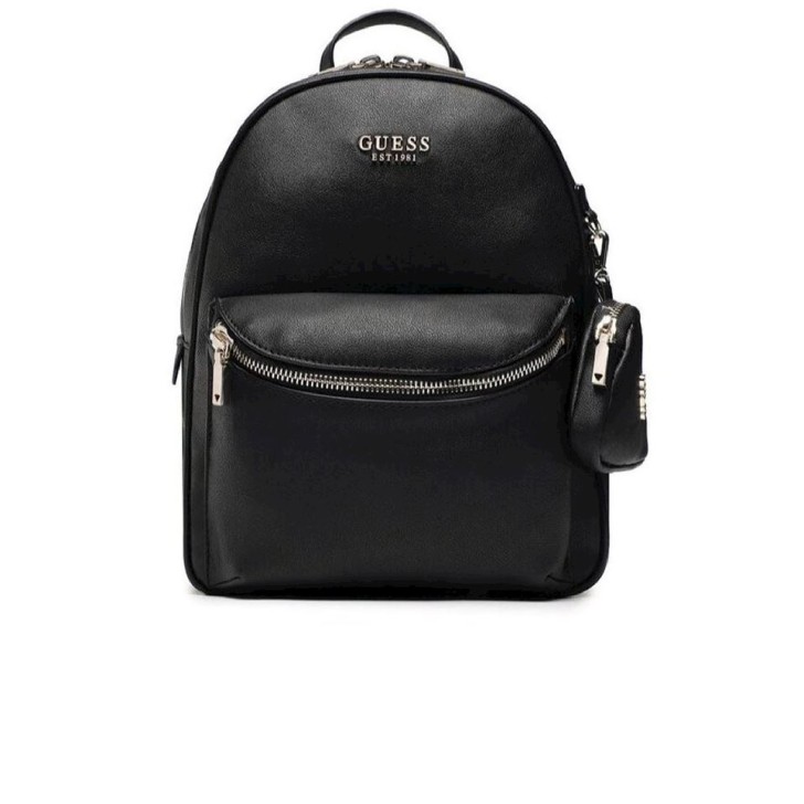 Guess Zaino Nero con portamonete estraibile e tasca nella parte anteriore con chiusura zip