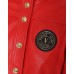 Versace Jeans Couture Giacca rossa in pelle con patch nera 