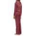 JUICY COUTURE FELPA IN CINIGLIA BORDEAUX CON CAPPUCCIO E LOGO LETTERING IN STRASS TONO SU TONO 
