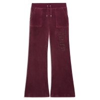 JUICY COUTURE PANTALONE IN CINIGLIA BORDEAUX CON MAXI LOGO LETTERING IN STRASS TONO SU TONO