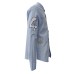 La Martina Camicia REGULAR FIT Azzurra in cotone a manica lunga con maxi patch ricamati a contrasto