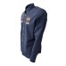 La Martina Camicia REGULAR FITI Blu Navy in cotone a manica lunga con maxi patch ricamati a rilievo