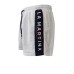 La Martina Boxer da mare bianco con logo ricamato rosso e inserto a contrasto con logo lettering