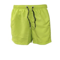 La Martina Boxer da mare verde lime con logo ricamato azzurro e inserto a contrasto con logo lettering