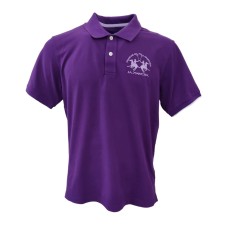 La Martina Polo REGULAR FIT in cotone Viola a manica corta con logo La Martina  ricamato