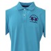La Martina Polo REGULAR FIT in cotone Azzurra a manica corta con logo La Martina viola ricamato